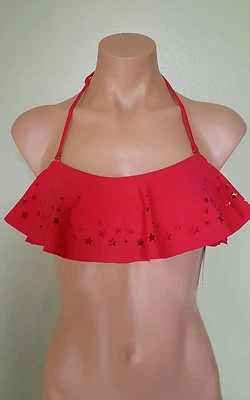 California Waves American flag laser cut stars red Bikini top size S M L - Image 1 of 4