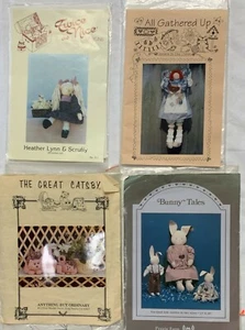 Lot of 4 Craft Sewing Patterns - Angel, Doll, Cats, Bunnies #2 - Picture 1 of 5