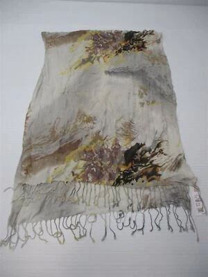 Новая коллекция 18 женщин бахрома серый/желтый цветочный продолговатый прямоугольный шарф - Изображение 1 из 4