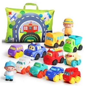 12 PCS Soft Rubber Car Toys for 1 Year Old Boy with Playmat/Storage ambulance - Picture 1 of 7