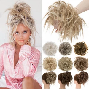 Soffice pezzo di capelli riccio naturale disordinato panino estensione capelli come aggiornamento umano - Foto 1 di 80