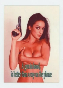 Sexy Brunette Large METAL fridge / gun safe MAGNET - Busty - Imagen 1 de 1