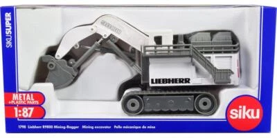 Liebherr R9800 Mining Excavator White and Gray 1/87 (HO) Diecast Model by Siku - Image 1 of 4