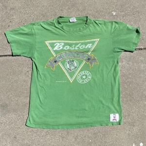 Vtg 80s Bostons Celtics Nutmeg Mills T Shirt Sz XL Green SS Made in USA NBA - Picture 1 of 14