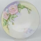 Noritake Luncheon or Salad Plate Hand Painted Pink Roses Vintage 8 1/4"