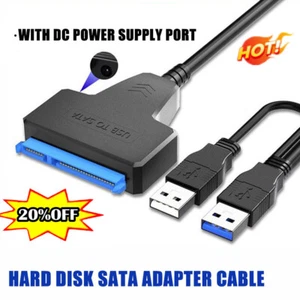 Dual USB 3.0 to SATA Hard Drive Adapter Cable,2.5 /SSD HDD USB Converter 2025NEU - Picture 1 of 14