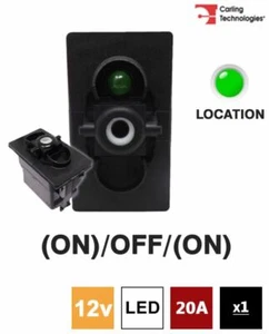 Carling 273.219 V-SERIES Rocker Switch Base 12V (ON)/OFF/(ON) SP 1xLED GREEN - Picture 1 of 5