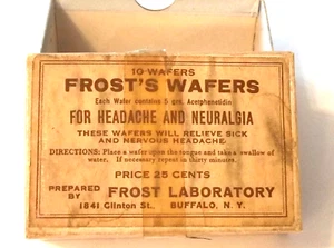 Antique Pharmacy Medicine Box Frost's Laboratory Wafers, Buffalo, NY - Picture 1 of 5