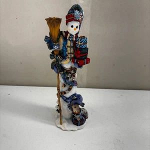 Vintage Lenox 2002 Winter Gast Bleistift Schneemann Weihnachten 12" hoch 3,5" Basis - Bild 1 von 6