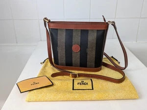 Fendi Vintage Pequin Strip Bucket Bag - Picture 1 of 11