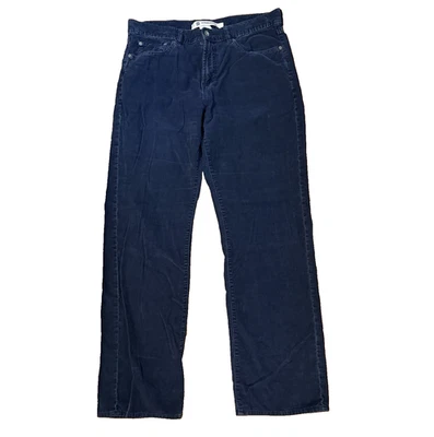 Calça jeans masculina Gap ajuste reto clássica azul marinho veludo medidas 36 x 32,5 - Imagem 1 de 4