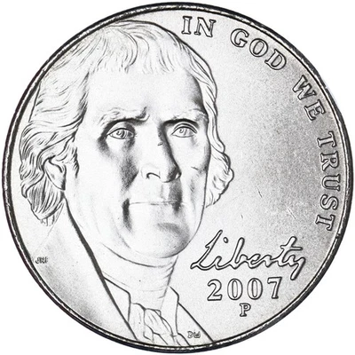 2007 P Jefferson Nickel BU Satin Finish - Image 1 of 4
