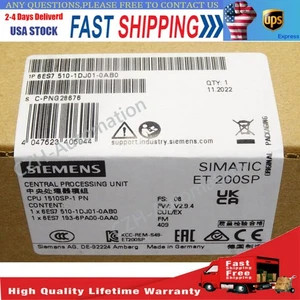 New Siemens 6ES7 510-1DJ01-0AB0 6ES7510-1DJ01-0AB0 CPU 1510SP-1 PN for ET 200SP - Picture 1 of 3