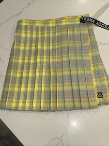 Teddy Fresh Pleated Wrap Around Geometric School Girl Skirt Large L - Picture 1 of 10
