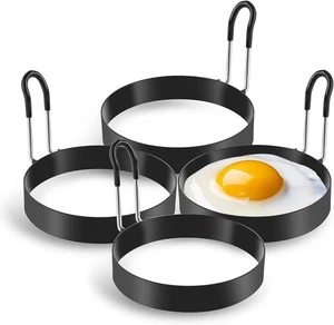 Eggs Rings, 4 Pack Stainless Steel Egg Cooking Rings, Pancake Mold for Frying Eg - Picture 1 of 12