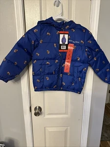 Miles the Label Boys/ Girls Jacket Sz 6Blue Football Hooded Water Repellent Coat - Picture 1 of 7