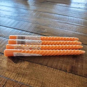 Celebrate Halloween 10 Inch 25.4 Cm Orange Taper Candles 4 New - Picture 1 of 22