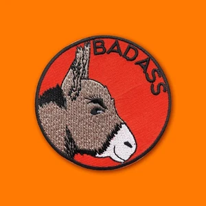 BADASS Iron On Patch: bad ass donkey mule cute sassy sweary rude fun gift - Foto 1 di 8