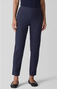 Eileen Fisher marineblaue System Stretch Krepp Hose Größe Large - Bild 1 von 7