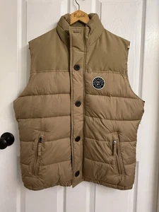 Y2K Abercrombie & Fitch Puffer Vest Mens L Fleece Quilted Lined Button Zip 00's - Picture 1 of 17