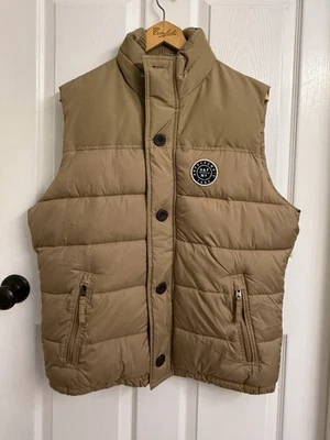 Y2K Abercrombie & Fitch Puffer Vest Mens L Fleece Quilted Lined Button Zip 00's - Image 1 of 4