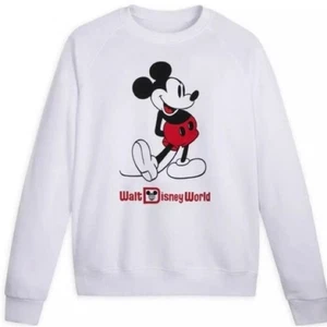 Felpa girocollo Disney Parks Walt Disney World Topolino bianca grande - Foto 1 di 8