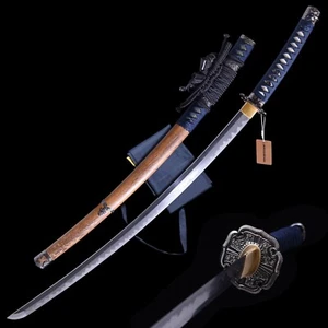 MURASAME Tachi Sword Damascus Folded Steel Rosewood SAYA Very Sharp High Quality - Foto 1 di 12
