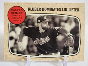 2017 Topps Heritage Corey Kluber 'World Series Highlights' #151 Indians - Picture 1 of 2