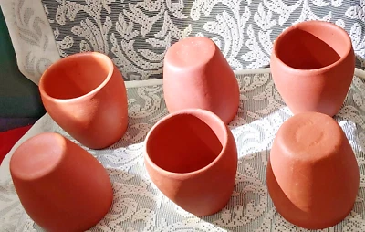 Set of 6 Traditional Clay Kulhad Cups – Handmade Earthenware Tumblers - Image 1 of 4
