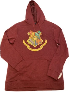Harry Potter Hogwarts Logo Pullover Hoodie Sweatshirt Maroon Red Mens Size XL - Picture 1 of 5