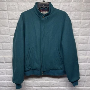 Vintage LL Bean 100% Pure Wool Flannel Lined Bomber Jacket Made in USA Men M EUC - Picture 1 of 12