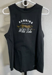 Brooks Womens Running Wild Side Cheetah Black Graphic Tank Top Size M - Picture 1 of 8