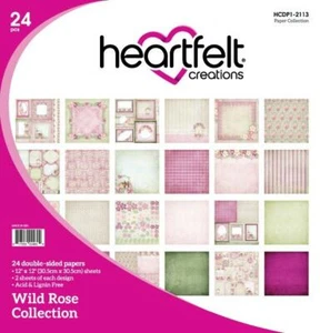 Heartfelt Creations Wild Rose Paper Pad Collection Pink Red Flowers - Bild 1 von 7