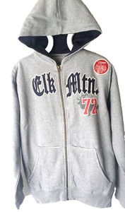 New Boys Hoodie Jacket XL 16 18 Gray Heather Vintage Look Elk Mtn Deer Hunt Zip - Picture 1 of 10