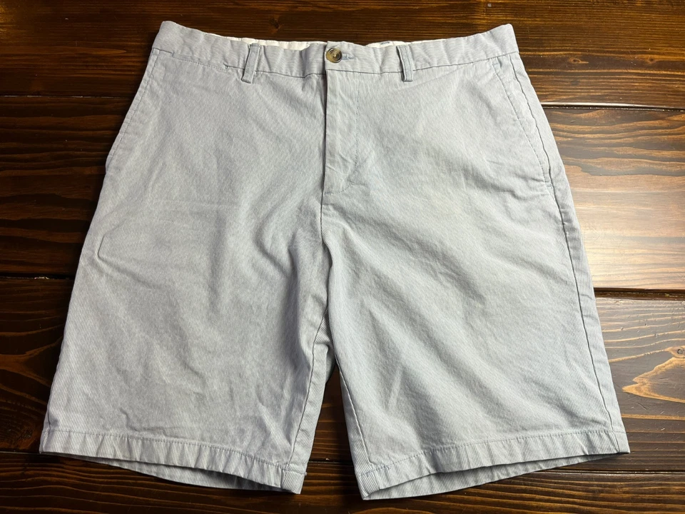 Pantalones Cortos Old Navy, Para Hombre Talla 36, Azul Blanco, Rayas, Ultimate Slim Integrado Flex Foto 1 de 4