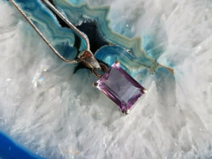 Geschenkset: Exclusiver Amethyst Anhänger plus Silberkette (D04) - Picture 1 of 5