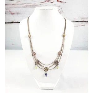 Vintage Artisan Sterling 925 Necklace Multi Strand Festoon - Picture 1 of 7