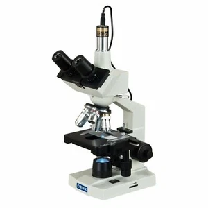 OMAX 40X-2500X LED Digital Lab Trinocular Compound Microscope with 1.3MP Camera - Picture 1 of 8