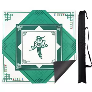 OTIIPOR Mahjong Mat31.5"x31.5" Mahjong Table Mat with Carrying Bag and 2024 M... - Picture 1 of 7