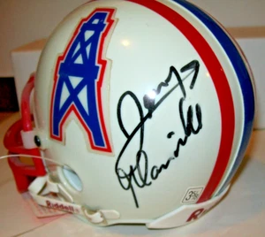 NFL HOUSTON OILERS JERRY GLANVILE HANDSIGNIERTER RIDDELL FOOTBALL MINI HELM - Bild 1 von 5