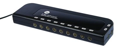 Signal Booster SLx 8 Way TV Amplifier HD TV/FM/DAB Signal, European 2-pin Plug - Image 1 of 4
