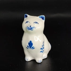 Coctelera Delft azul blanco individual gato 2,25" de alto - Imagen 1 de 7