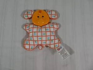 Vintage 1982 Fisher-Price 653 Orange Dog Rattle Lovey Terry Cloth M1 - Picture 1 of 11