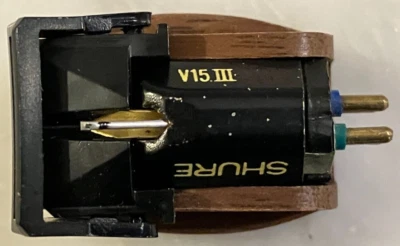 SHURE V15 III CARTRIDGE WITH NEW WOOD BODY & NEW AFTER MARKET VN35E STYLUS : - Image 1 of 4