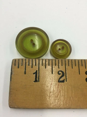 2 juicy lime antique vintage plastic transparent buttons Cover