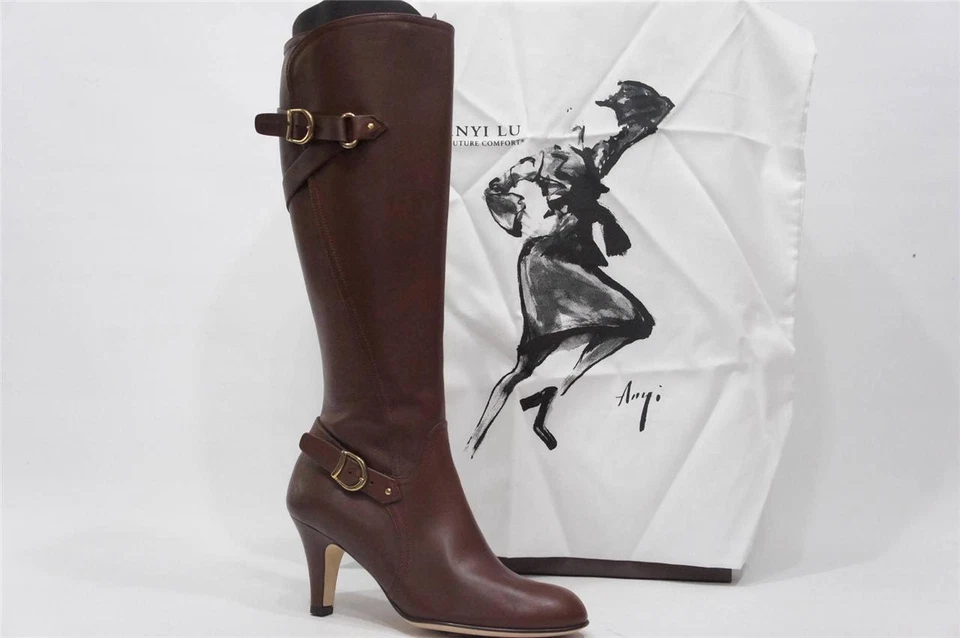ANYI LU VIKTORIA  BROWN LEATHER BOOTS SHOES 39/9 $795 - Image 1 of 1