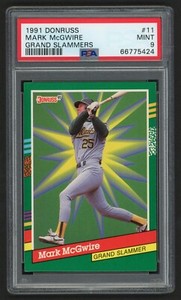 1991 DONRUSS MARK MCGWIRE #11 GRAND SLAMMERS OAKLAND ATHLETICS A'S PSA 9 MINT