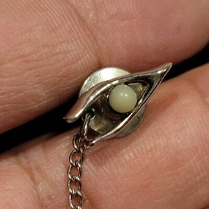 Vintage Pearl Swank silberfarben 1/2" Krawattenclip Tack Kettenstange - Bild 1 von 8