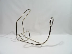 PORTE BOUTEILLE A VIN SERVITEUR EN METAL ARGENTE DESIGN WINE BOTTLE HOLDER - Picture 1 of 11