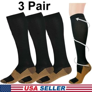 Infused Compression Socks 20-30mmHg Graduated Men's Women's S-XXL 3 Pairs - Picture 1 of 20